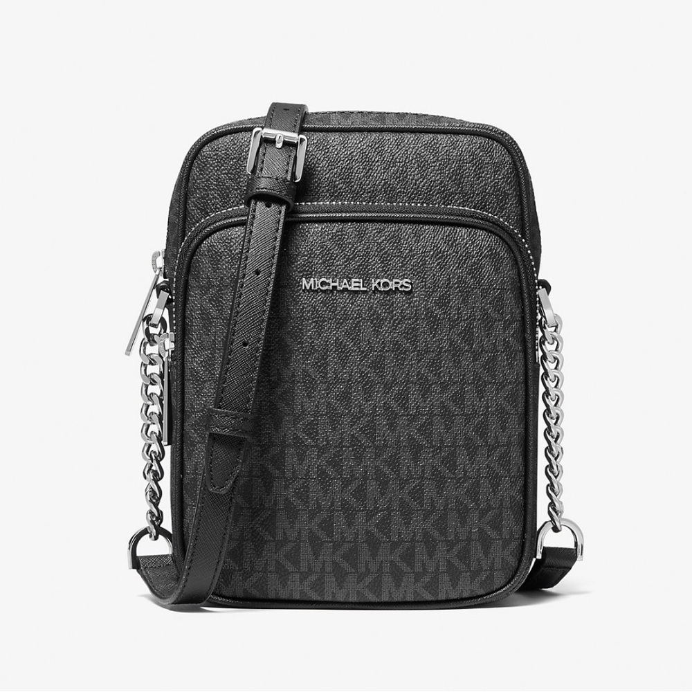 Michael Kors Black Messenger Bag with Signature Design